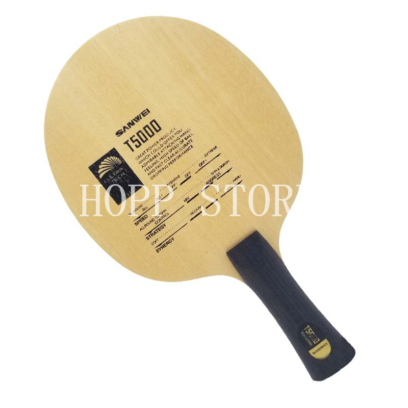 Original SANWEI T5000 CARBON T - Table Tennis Custom Bat ulasan dan harga