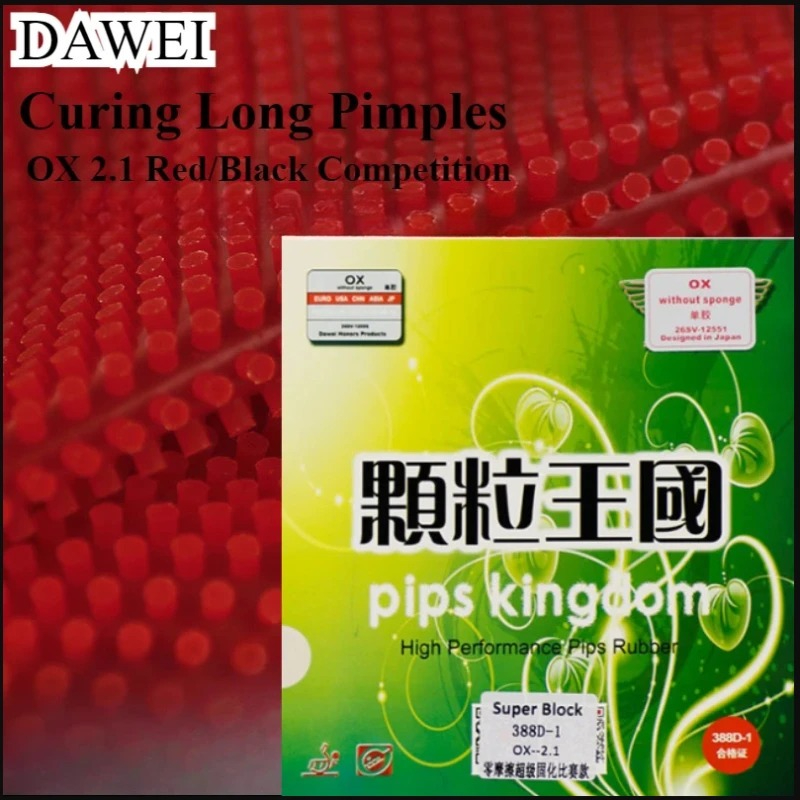DAWEI 388d-1 Curing Long Pimpl - Table Tennis Forehand Rubber ulasan dan harga