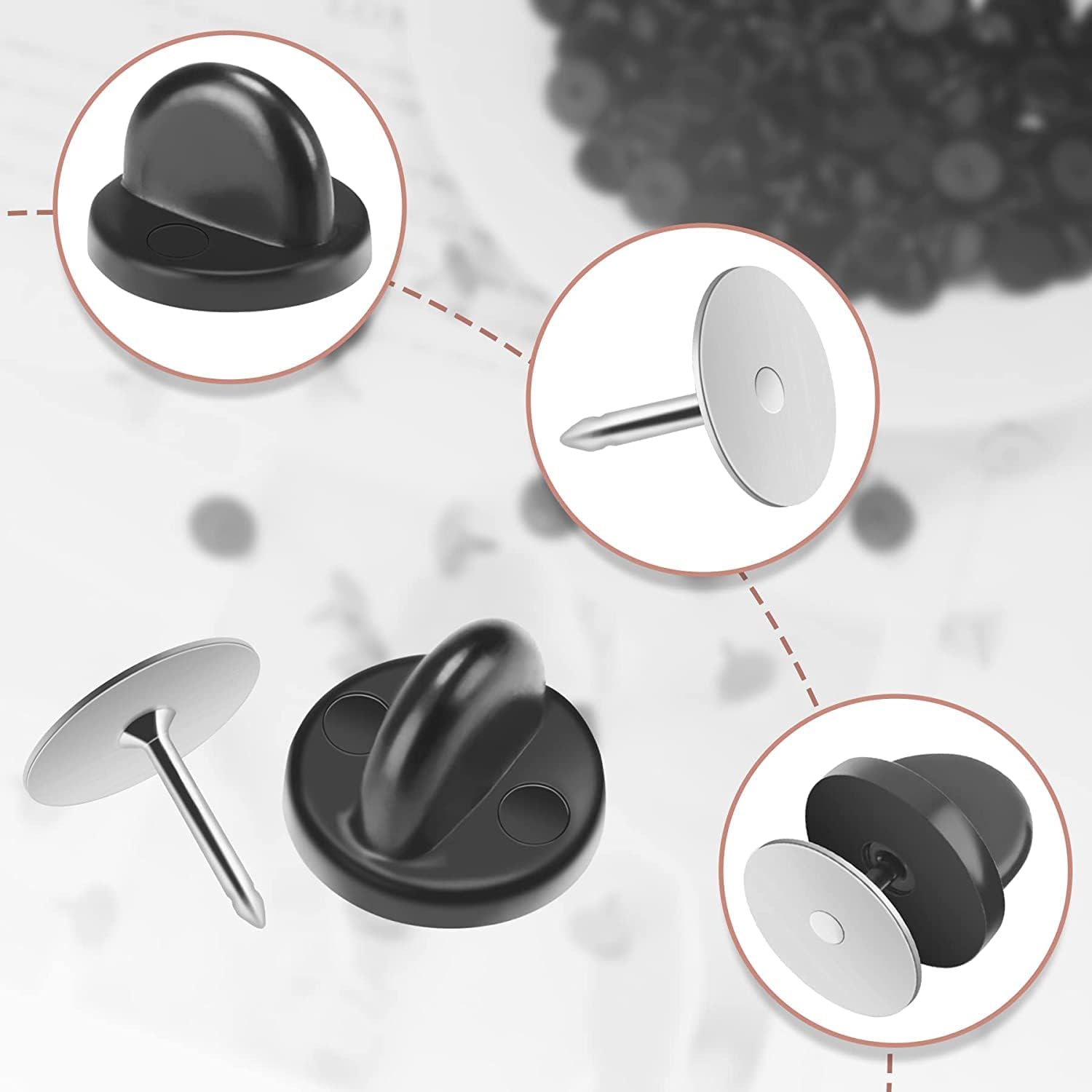 20 Pairs Rubber Blank Pin Back - Butterfly Rubber Sheet ulasan dan harga